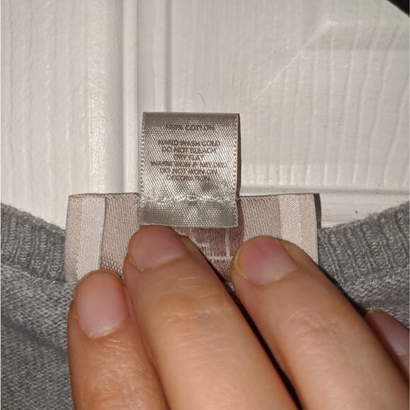 Ann Taylor Loft Gray Button Down Black Sequined Bows Cardigan S - Picture 6 of 12